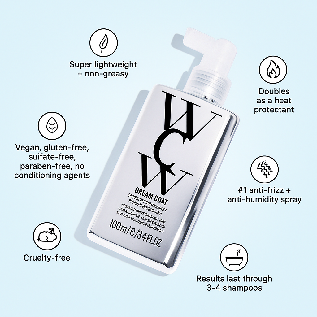 WCW Deep Moisture Repair Hair Serum Oil, a scented smoothing oil for shiny, frizz-free hair