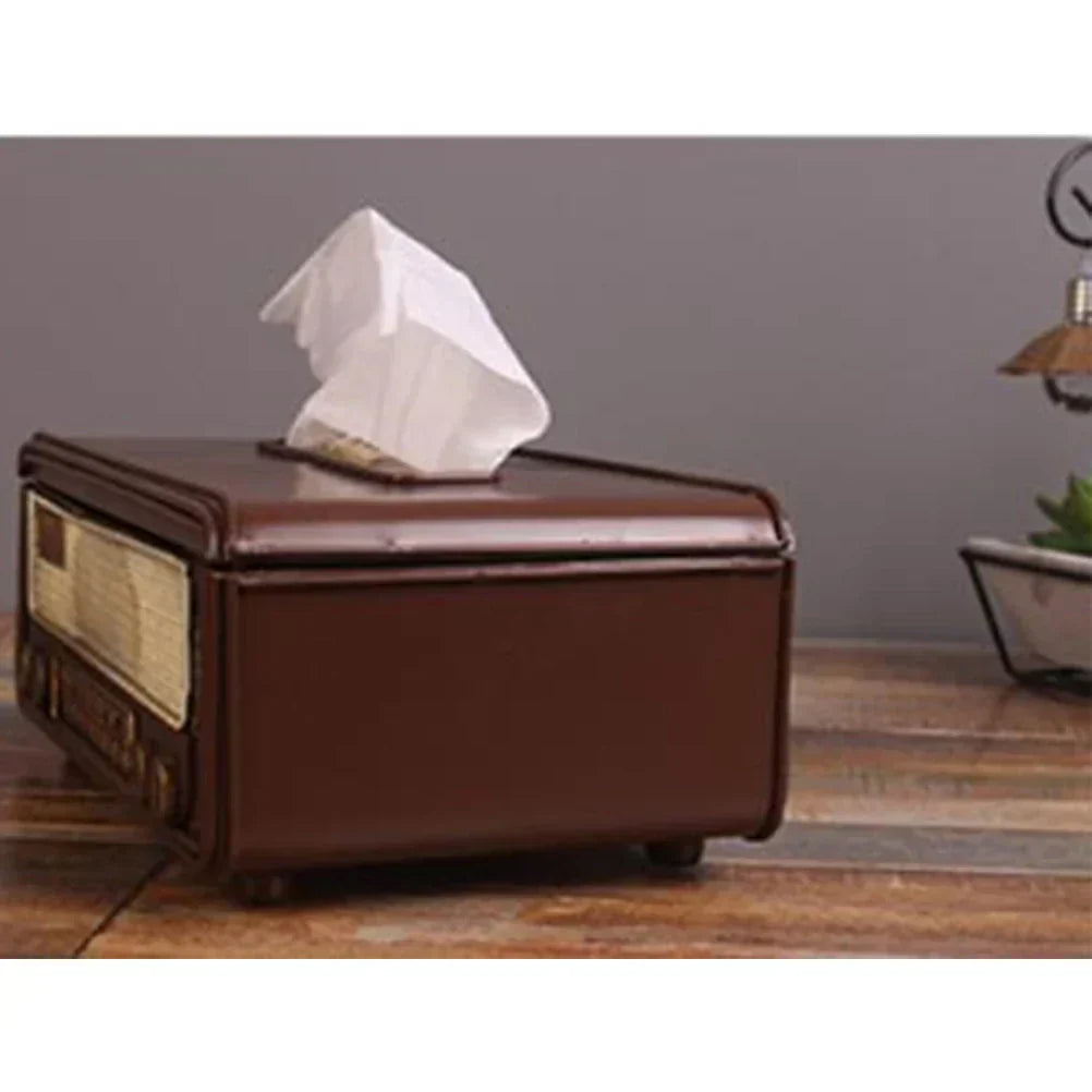 Retro Radio Tissue Box β Paper Towel Holder for Home, Bar & Office