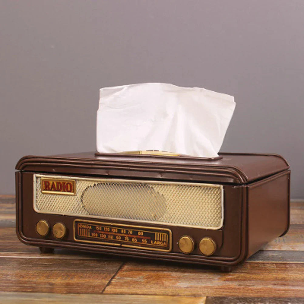 Retro Radio Tissue Box β Paper Towel Holder for Home, Bar & Office