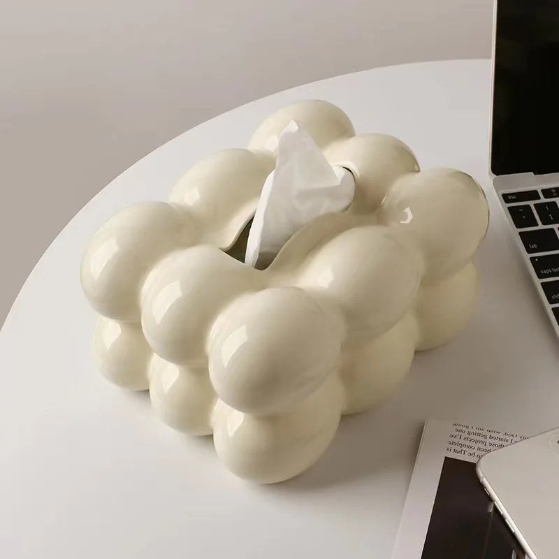 Ceramic Drawer-style Tissue Box, Marshmallow Napkin Holder, Suitable For Table Storage