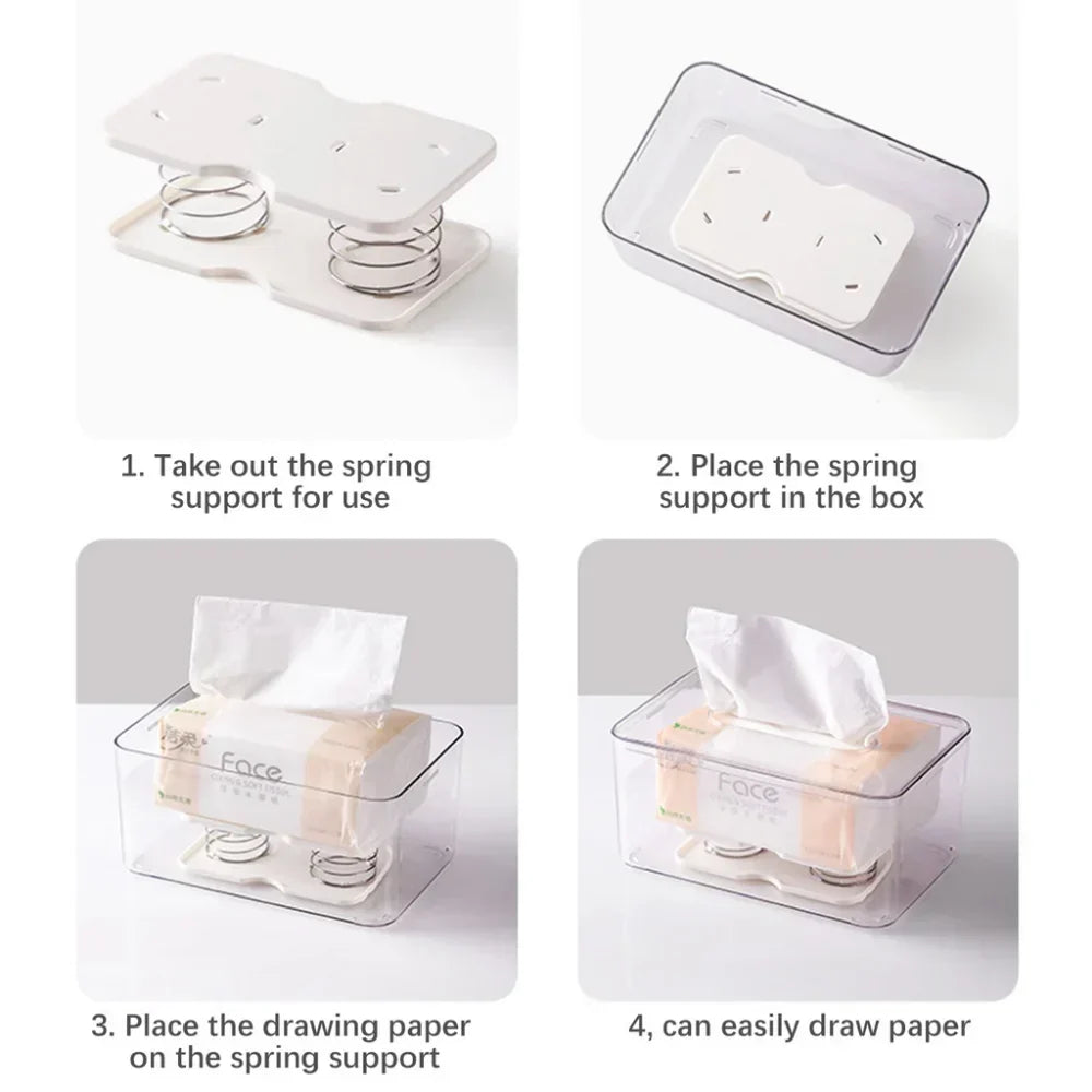 Paper Towel Box Spring Bracket, Automatic Paper Box Bottom Bracket Double Spring Lifting Bracket