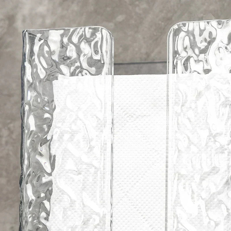 Glacier Style Wall Mounted Acrylic Tissue Box, Bathroom Tissue Holder, Acrylic Tissue Box