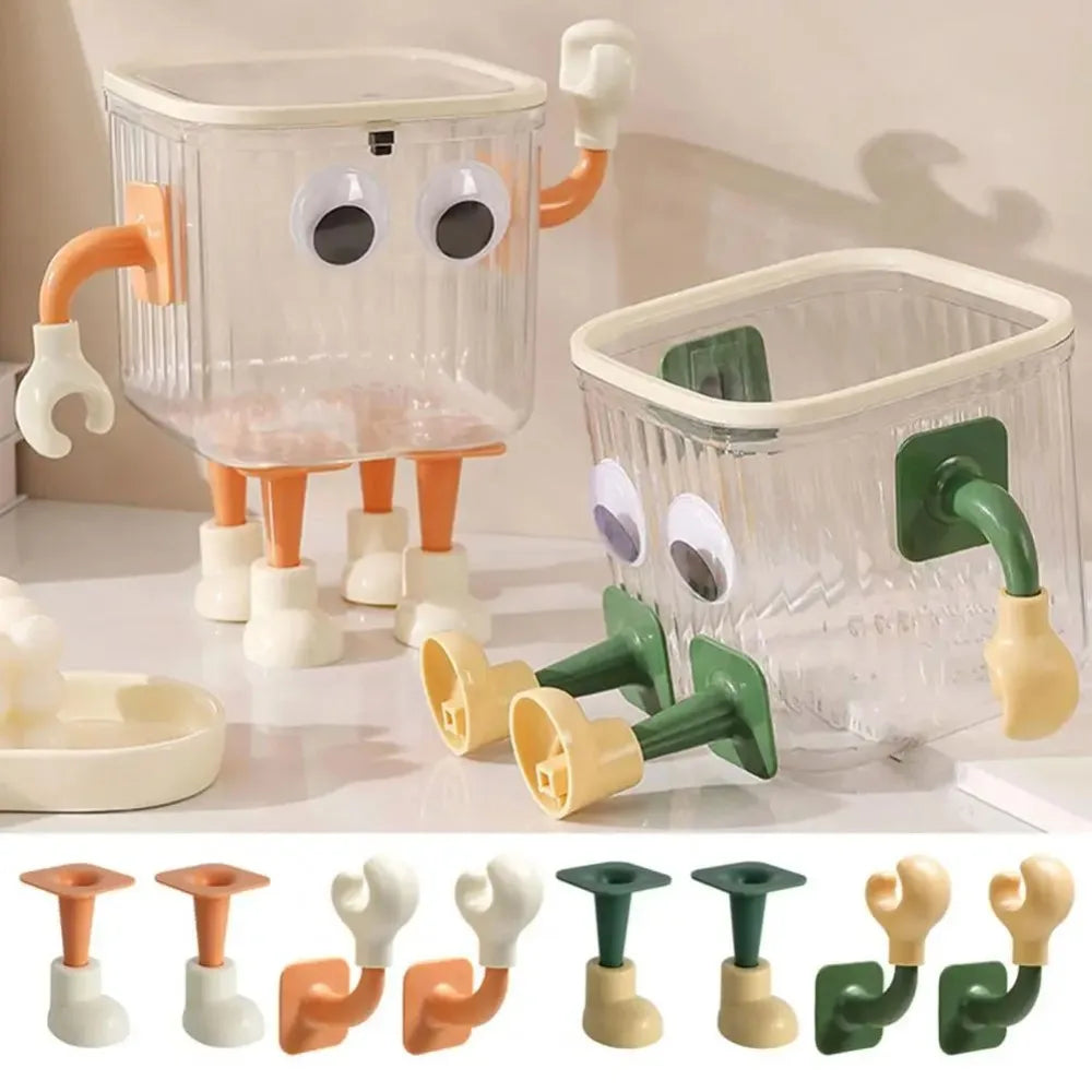 2Pcs DIY Tissue Box Decoration Feet, Self-adhesive Trash Can Hand Hook, Decorations