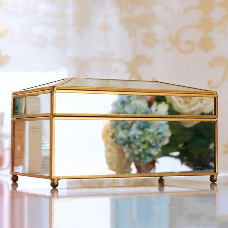 European Style Practical Mirror Glass Tissue Box, Waterproof Tissue Holder