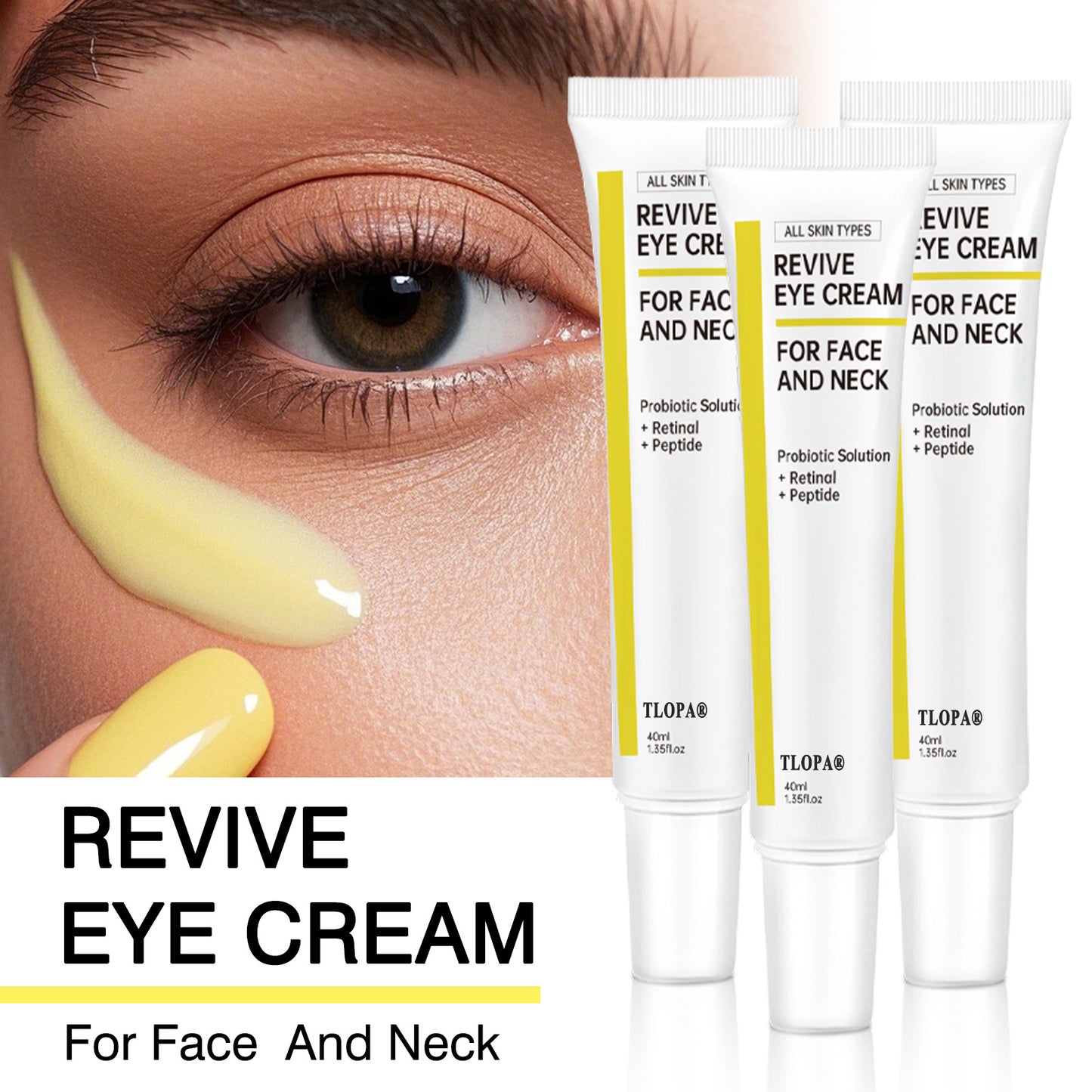 [TLOPA®] Revitalizing Eye Cream, Nourishing And Moisturizing Eye Cream, Brightening, Hydrating And Moisturizing Eye Cream 40ml, Suitable For Sensitive Skin
