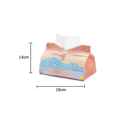 Pink Leather Tissue Box,Large Storage Napkin Holder, Durable & Creative